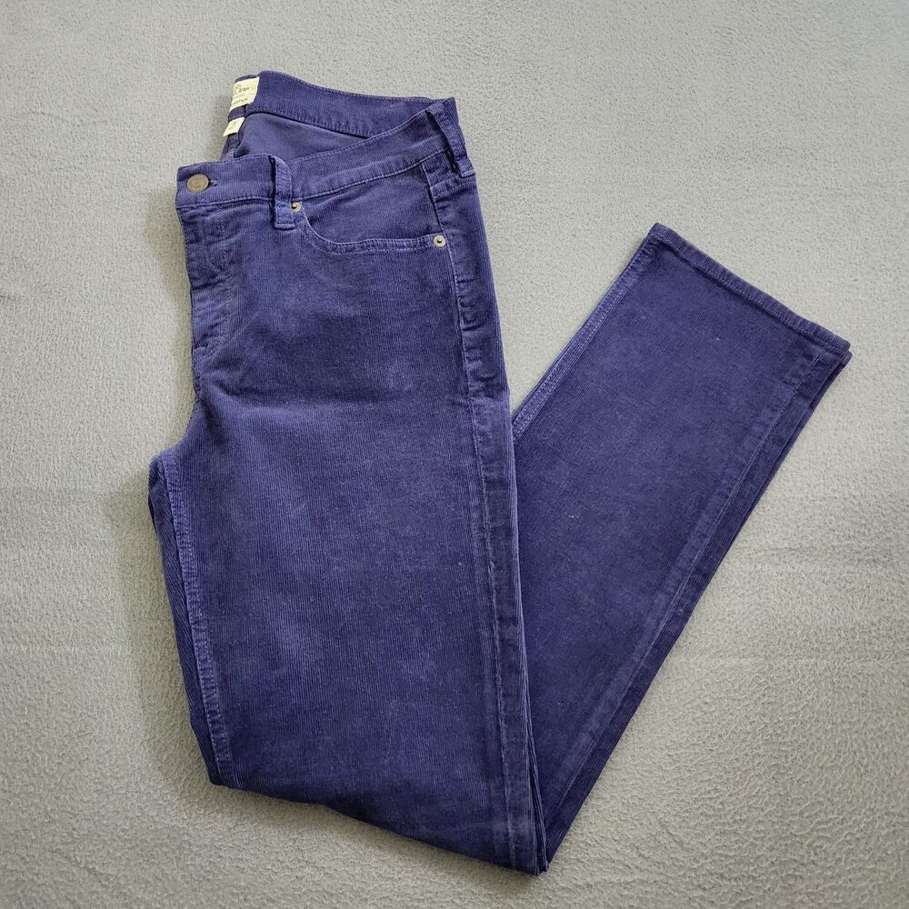 J. Crew Women 30 Purple Matchstick Corduroy Mid Rise Straight Leg Jeans